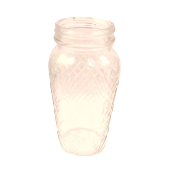 Vintage Honeycomb Embossed Textured  Clear Jar Crafts Diy projects - Picture 1 of 16